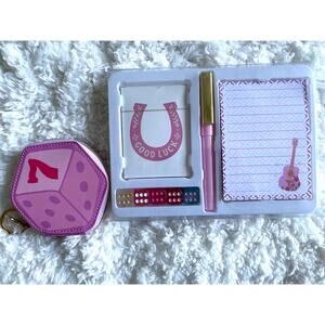 Poker Set Stationery Ensemble Dice Cards Sheets Notepad Pen Pouch Good Luck NEW